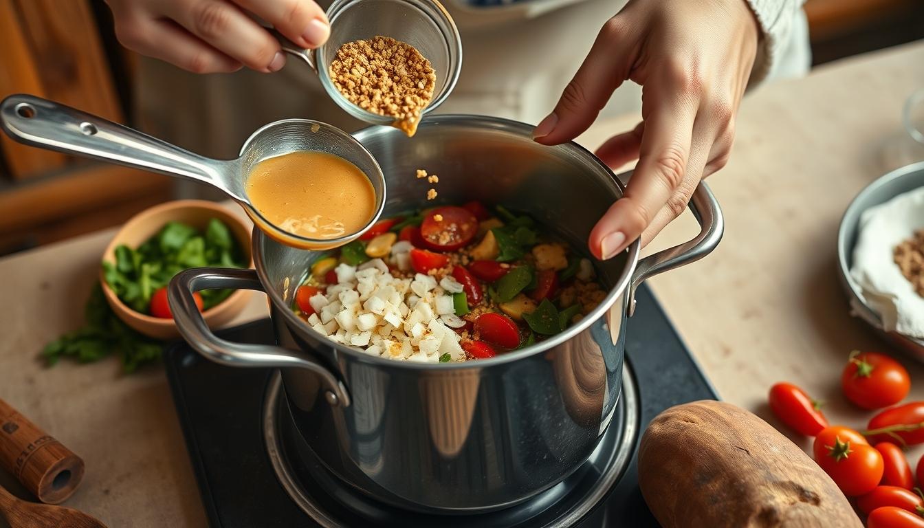 Home cook preparing ingredients in the kitchen